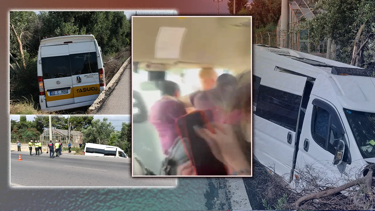 Mersin’de yolcu minibüsünde korkunç anlar! Şoföre saldırdı, minibüsü kaçırdı, kaza yaptı