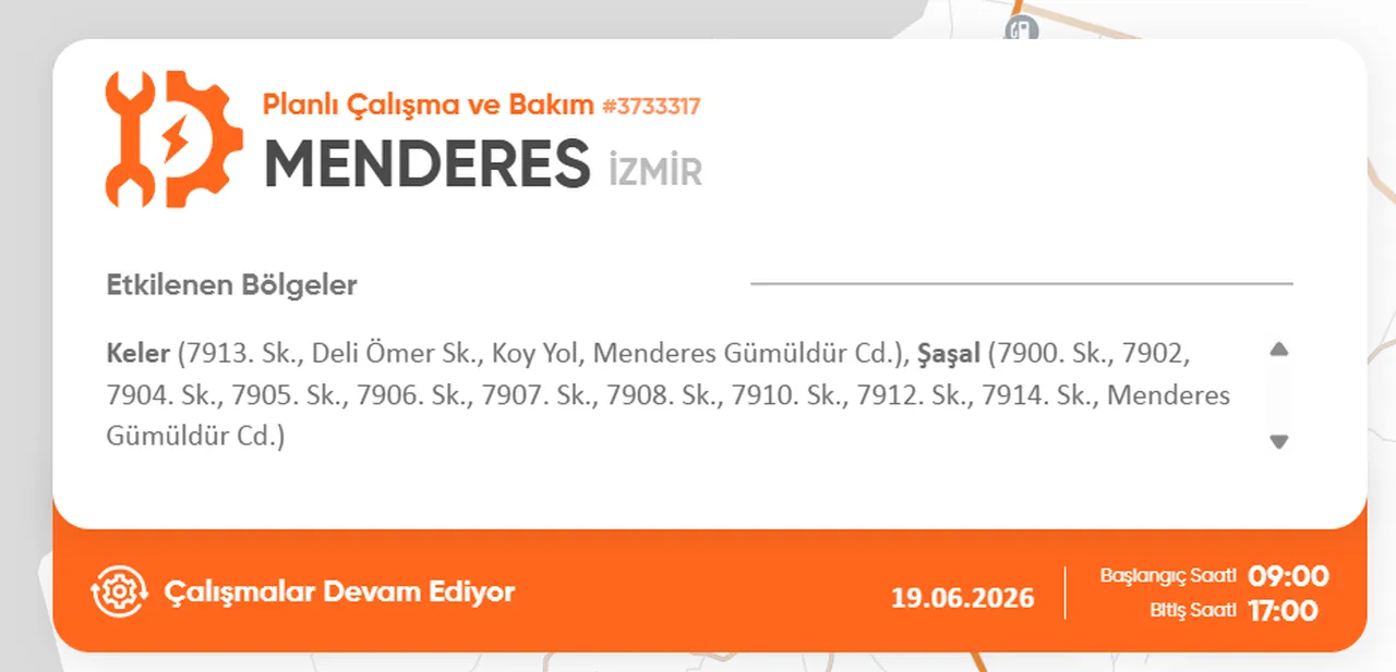 İzmirin birçok ilçesinde elektrik kesintisi... Elektrikler ne zaman gelecek? GDZ kesinti programı