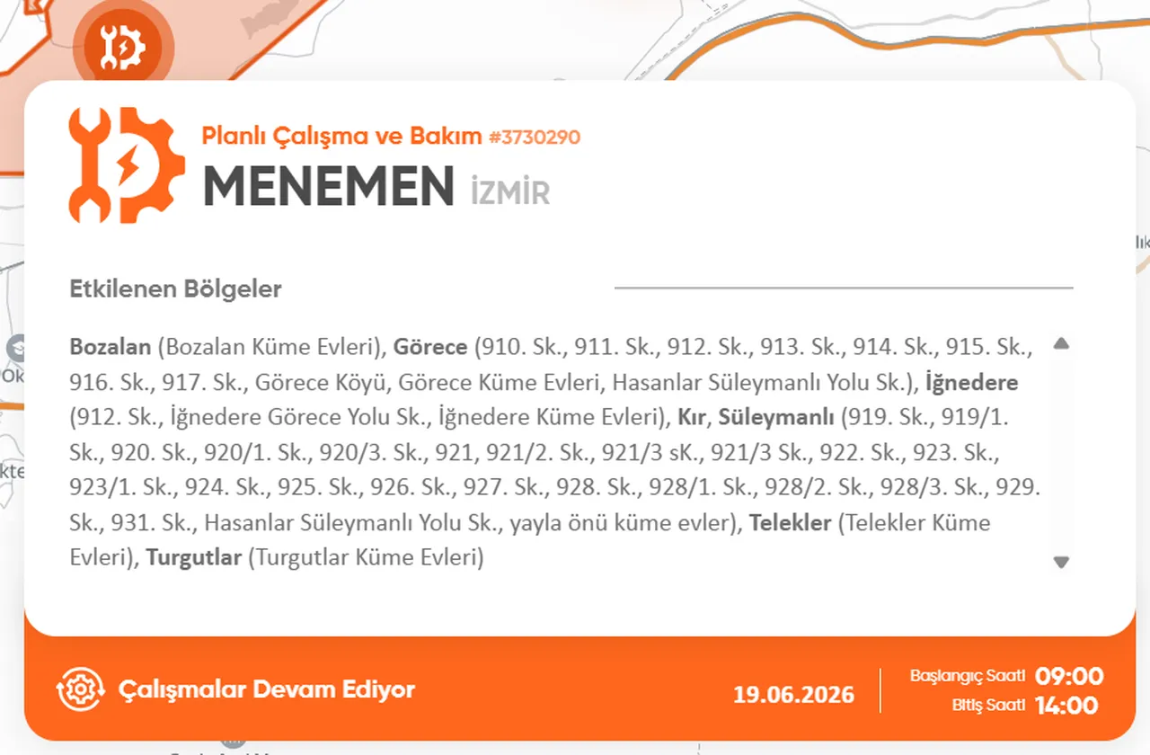 İzmirin birçok ilçesinde elektrik kesintisi... Elektrikler ne zaman gelecek? GDZ kesinti programı