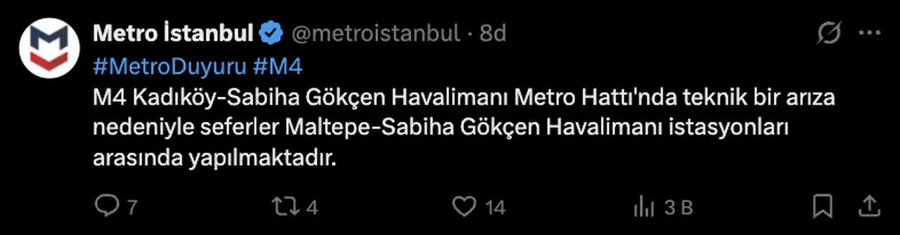 Kadıköy-Sabiha Gökçen Havalimanı kapalı mı, ne zaman açılacak? M4 metrosu raydan çıktı!