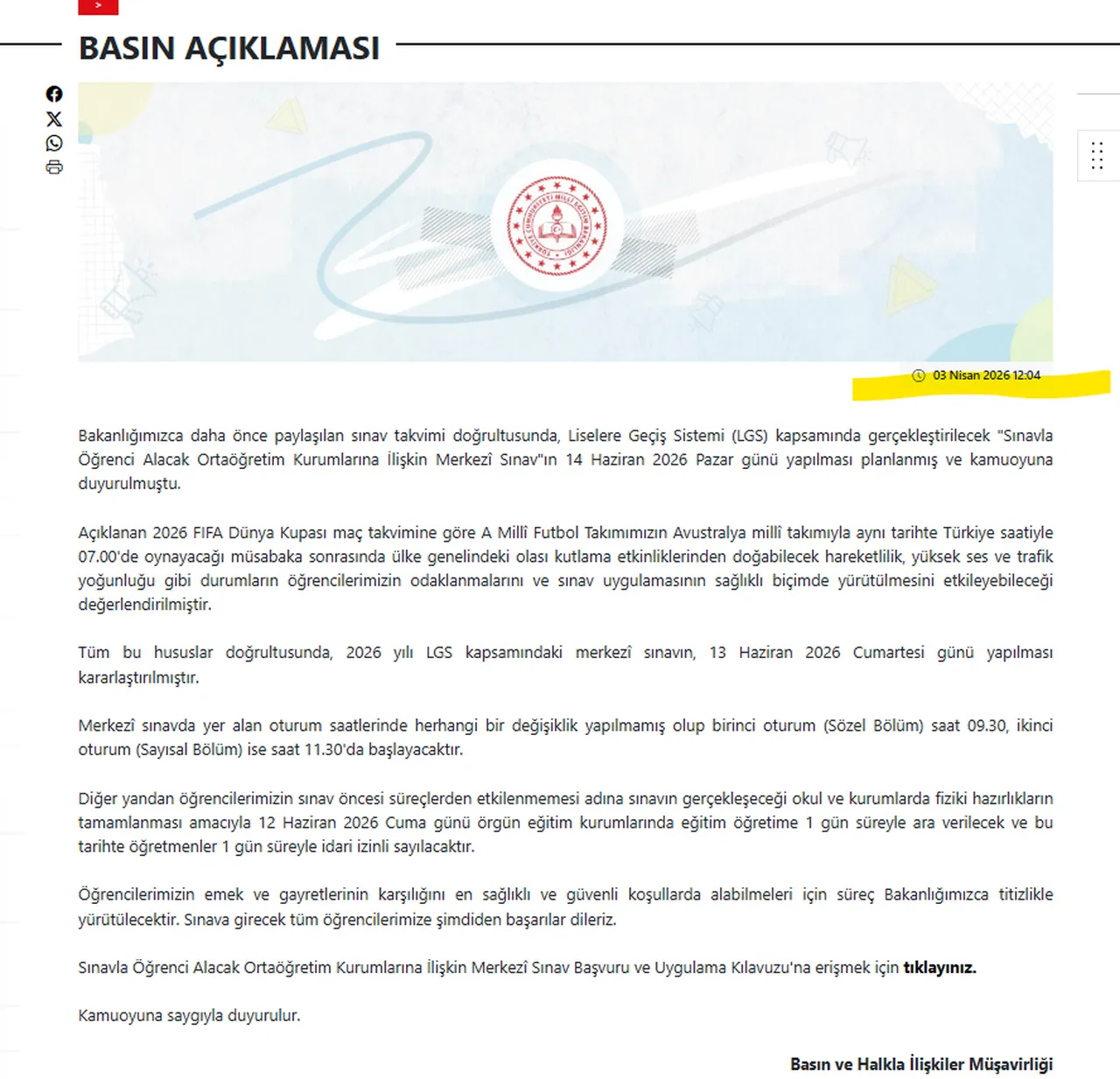 LGS öncesi tatil kararı çıktı! 12 Haziran neden tatil edildi? MEBden açıklama