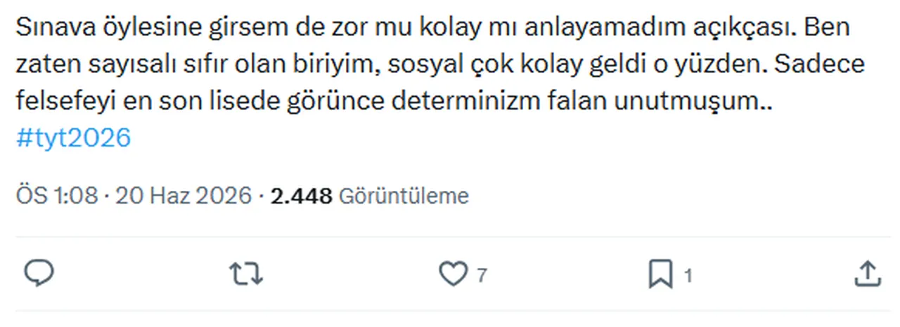 YKS 2026da determinizm sorusu dikkat çekti! Determinizm ne demek?