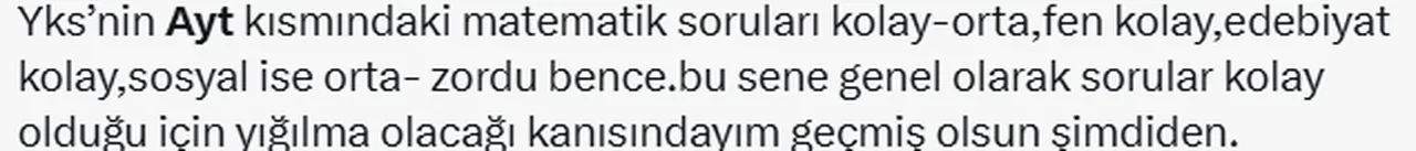 2026 AYT nasıldı, sorular zor muydu? İlk yorumlar geldi