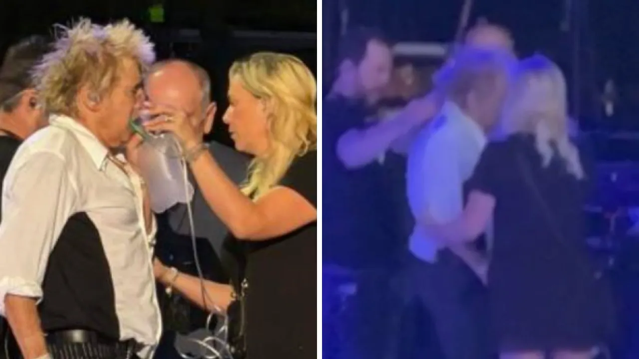 Ünlü şarkıcı Rod Stewart konser sırasında fenalaştı! Ekibi yardımına koştu, sahnede oksijen verildi 