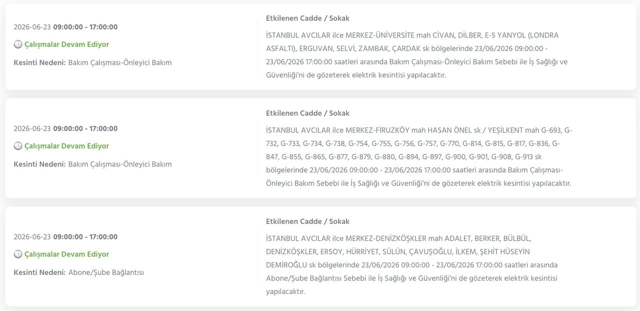 İstanbul elektrik kesintisi 23 Haziran: BEDAŞ kesinti sorgulama ekranı