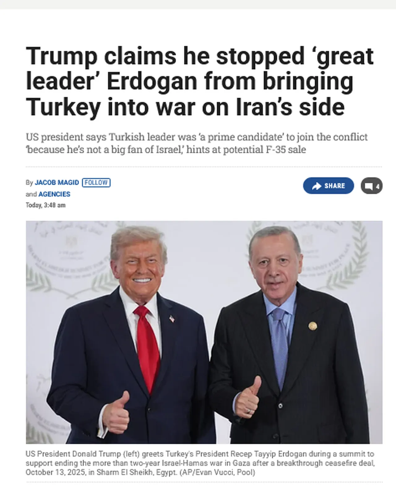 Trumptan Erdoğana güçlü lider övgüsü Tel Avivi salladı!  Türkiye tüm istediğini aldı