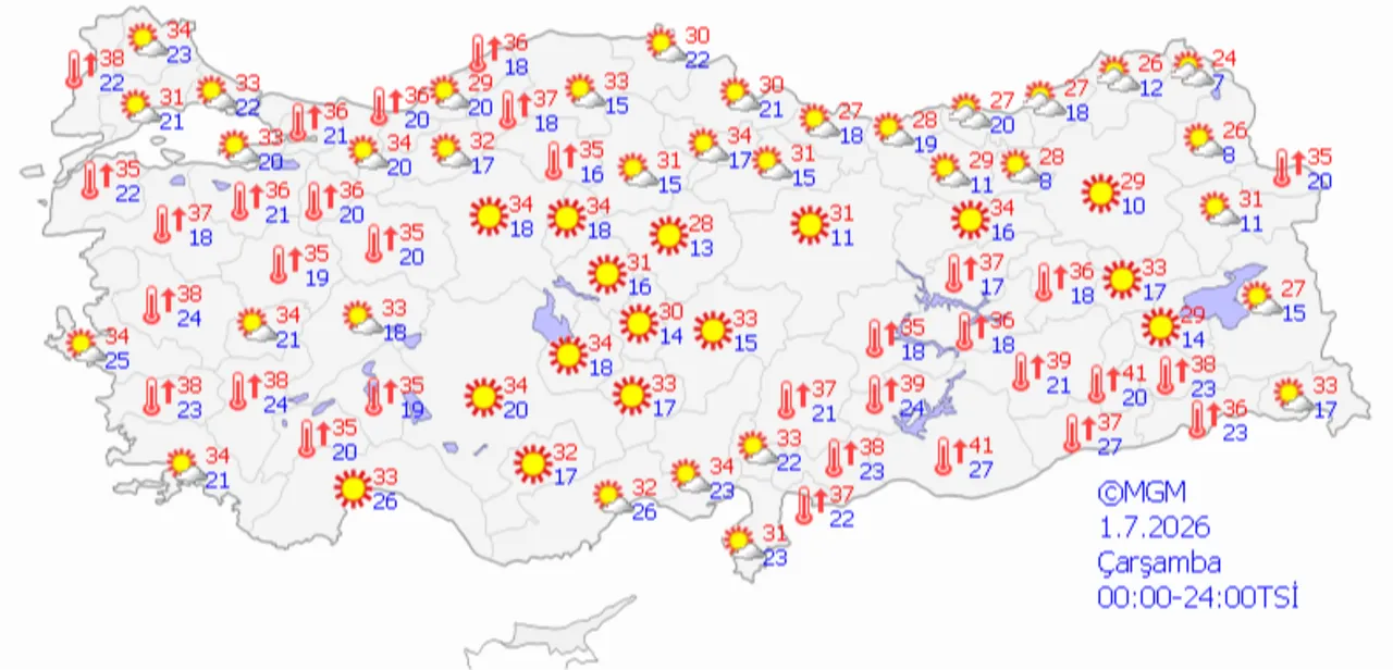 Meteoroloji hava durumu haritası