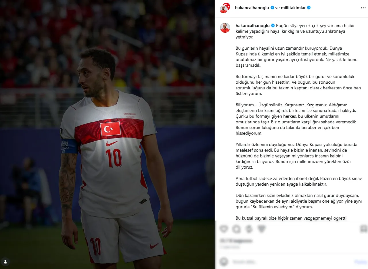 Hakan Çalhanoğlu'nun Instagram paylaşımı
