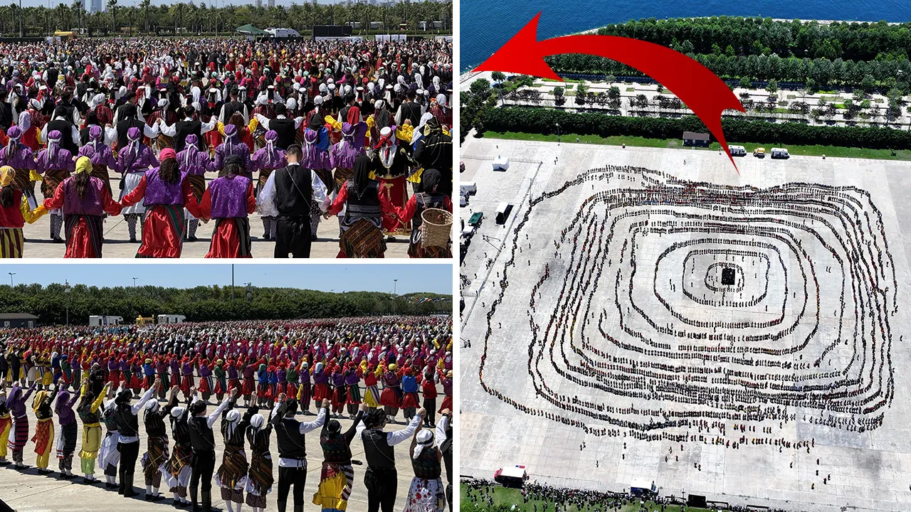 Türkiye Guinness'e damga vurdu! 5 bin kostümlü folklorcudan tarihi rekor