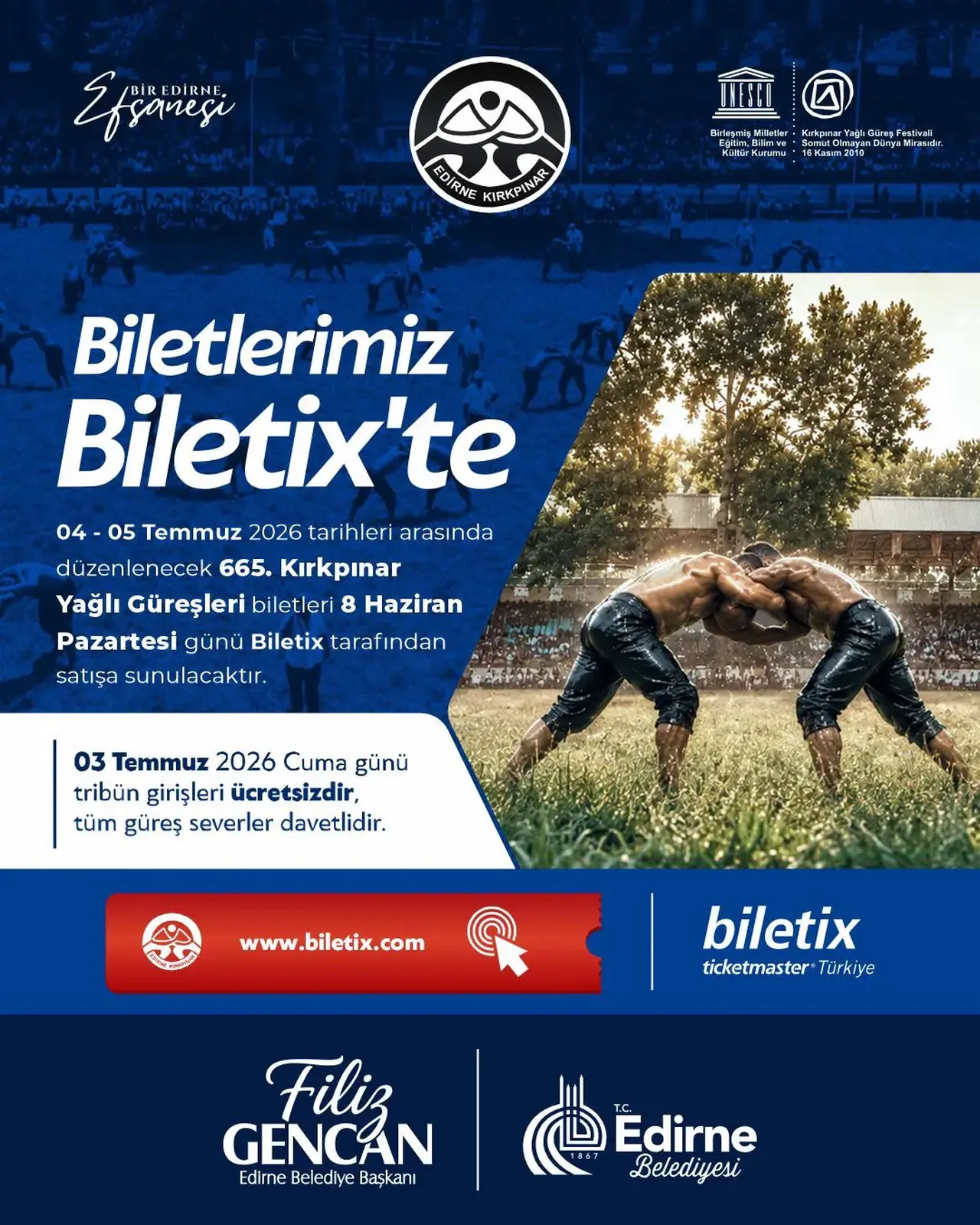Kırkpınar Güreşleri ne zaman, hangi kanalda canlı yayınlanacak? 665. Kırkpınar Yağlı Güreşlerinin tarihi açıklandı