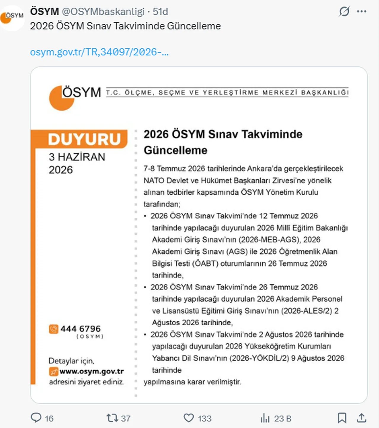 2026 ÖSYM sınav takviminde güncelleme! Hangi sınavlar ertelendi?