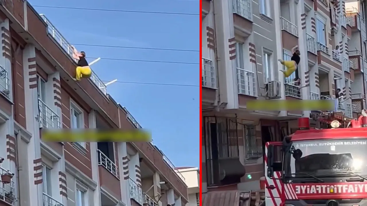 Esenyurt'ta yürekleri ağza getiren olay: 4. kattan kendini boşluğa bıraktı 