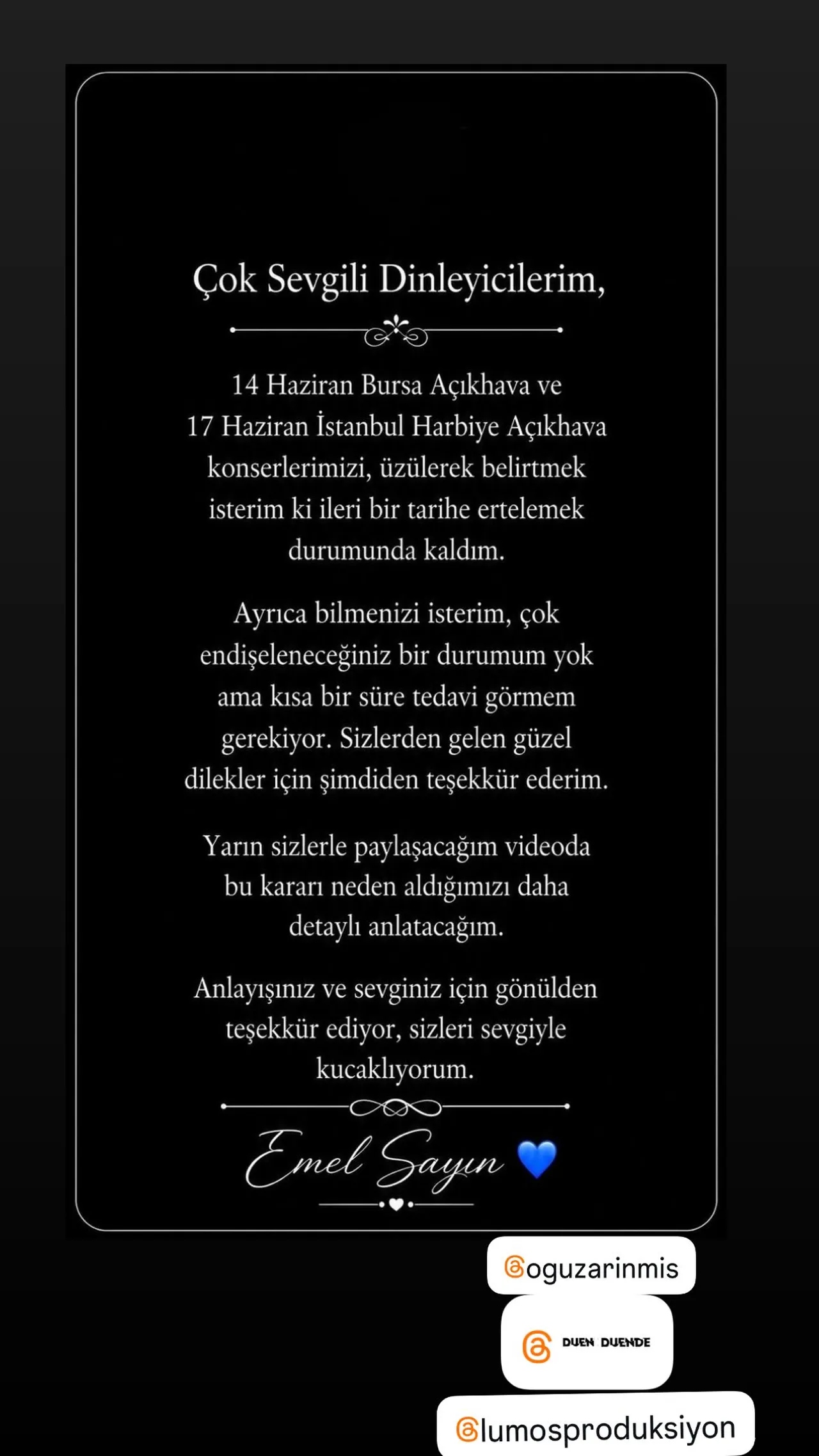 Emel Sayın sahnelere ara verdi! Hastalığı ortaya çıktı