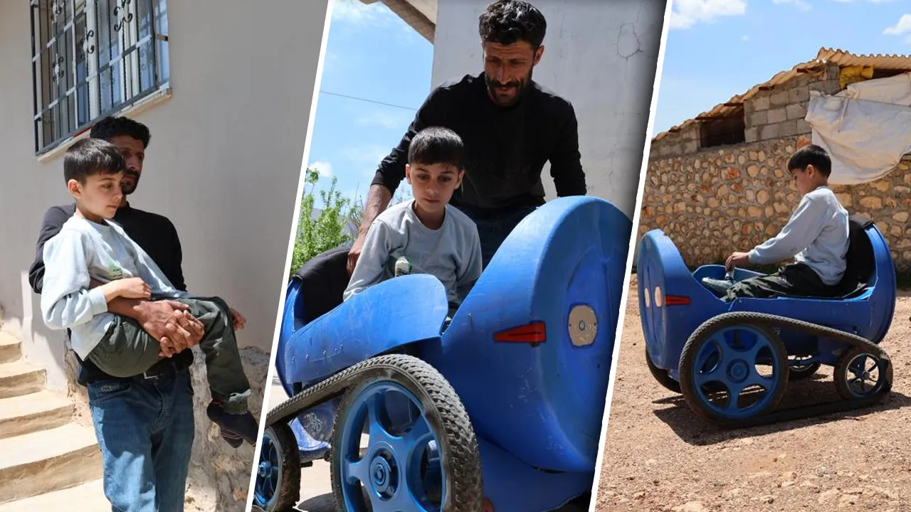 Engelli çocuğu için yaptı! Diyarbakırlı babanın yürekleri ısıtan girişimi 