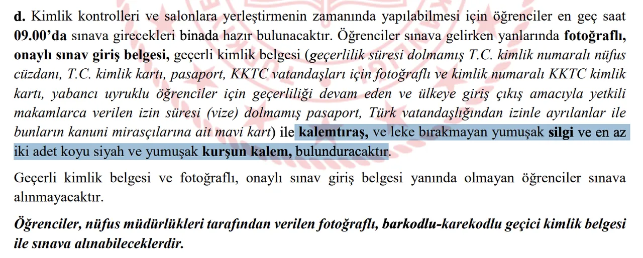 LGSde kalem silgi veriliyor mu, giriş belgesi siyah beyaz olabilir mi? 2026 LGS geri sayımı başladı!