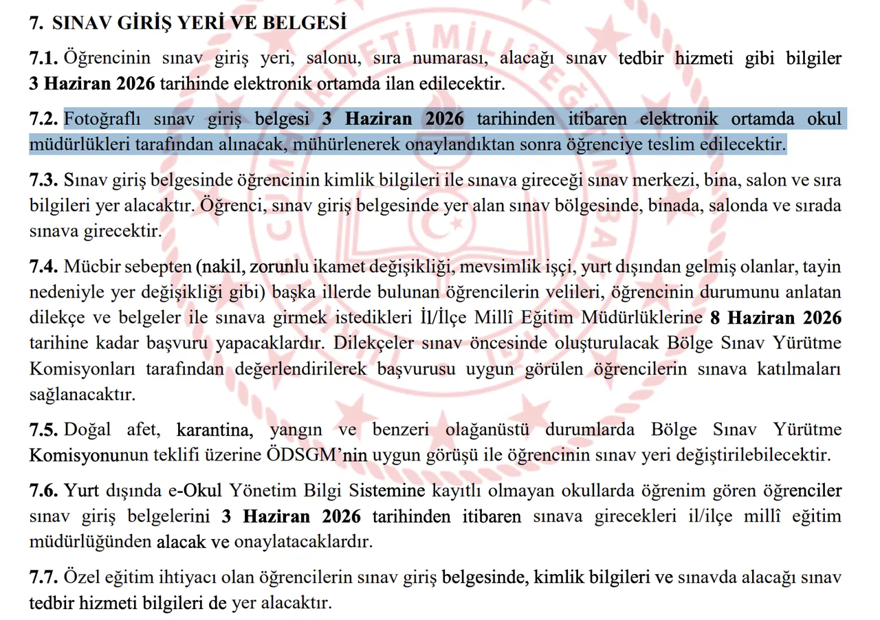 LGSde kalem silgi veriliyor mu, giriş belgesi siyah beyaz olabilir mi? 2026 LGS geri sayımı başladı!