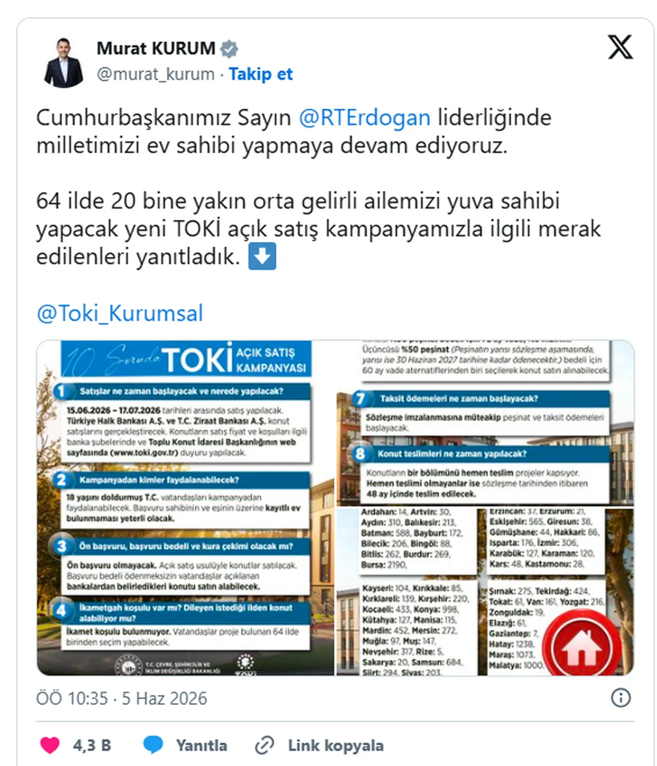 TOKİ kurasız açık satış kampanyası ne zaman başlayacak? Açık satış yapılacak iller ve başvuru detayları