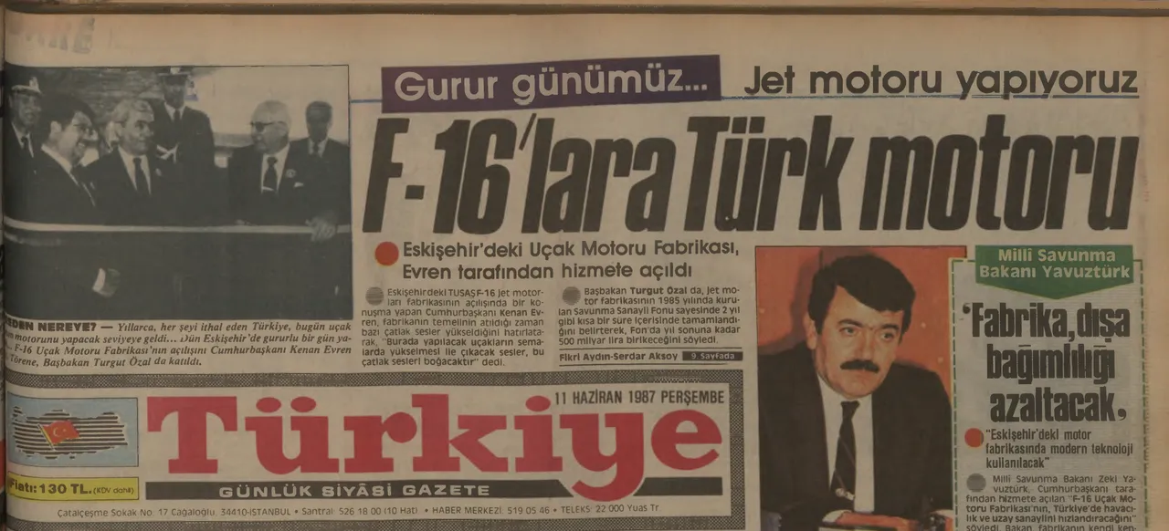Uçak motoru üretmeye başladık! Turgut Özalın milli savunmayı ayağa kaldıran vizyonu