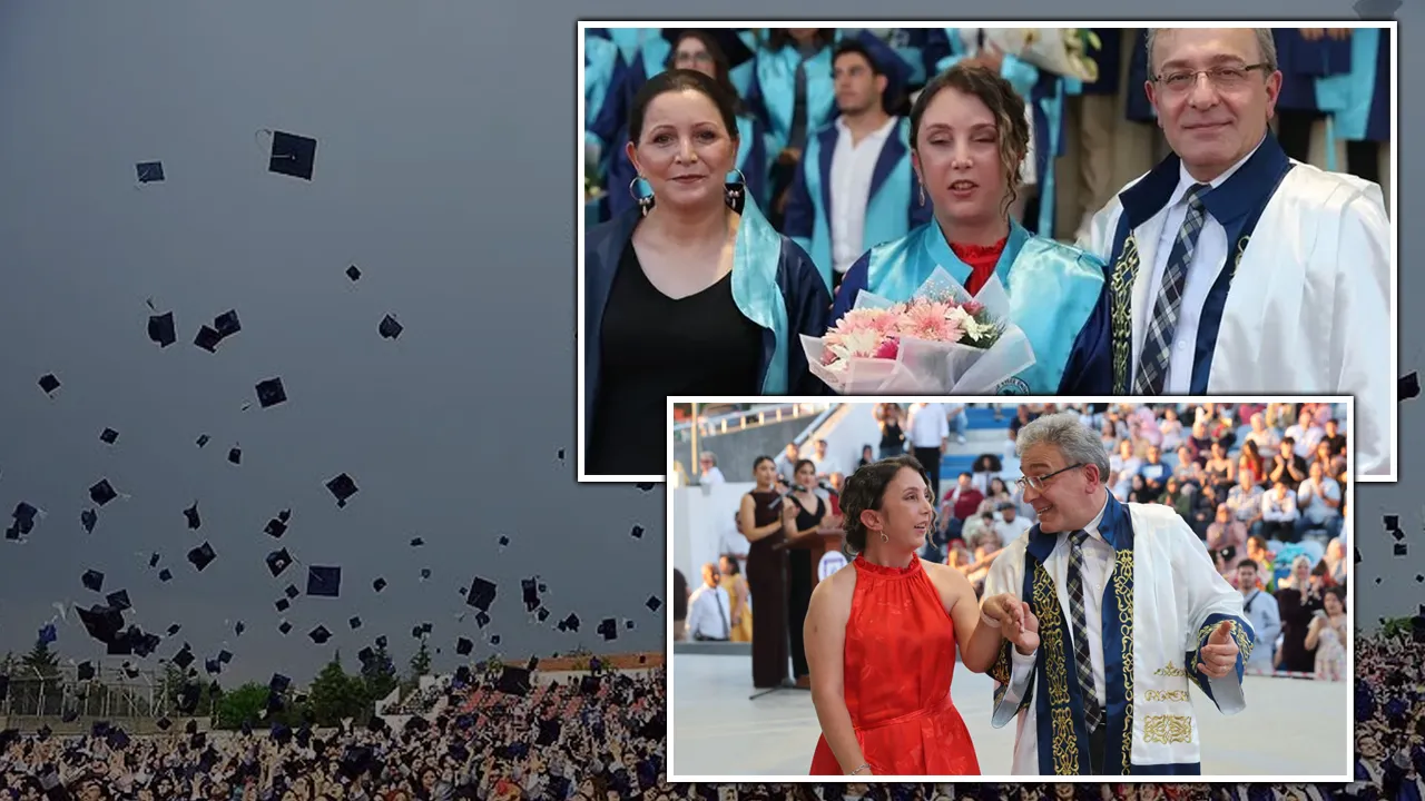 Bir diploma 2 mezun! Anne sevgisi engel tanımadı, kızının hayaline ortak oldu: Mezuniyet cübbesini birlikte giydiler 