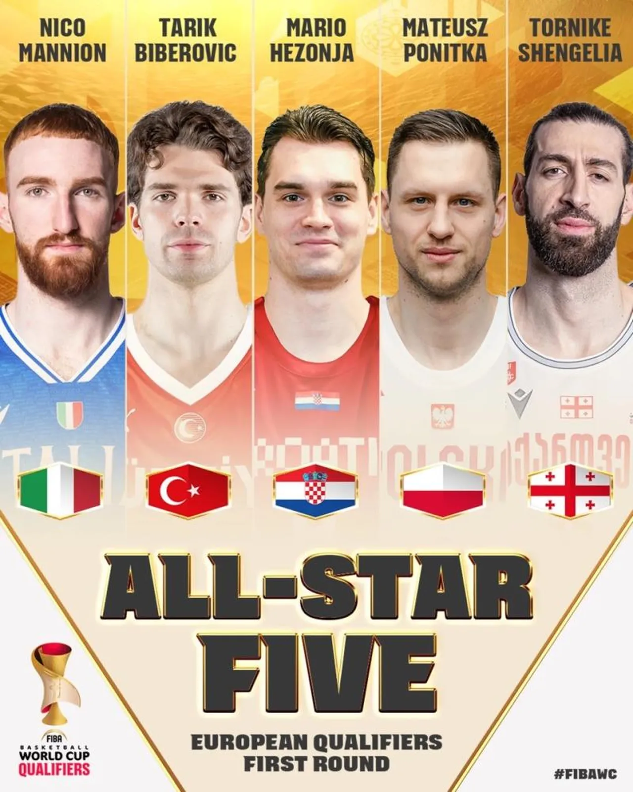 Tarık Biberovic, FIBA Basketbol Dünya Kupası Avrupa Elemeleri'nde ilk 5'te