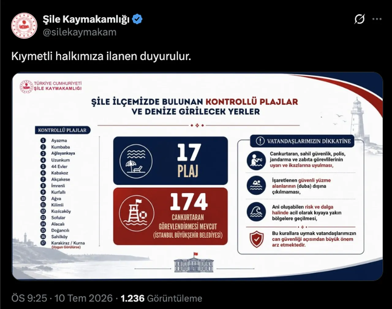 Şilede denize girmek yasak mı? Şile Kaymakamlığı duyurdu!
