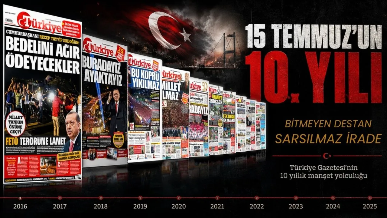 Hain ihanetten milli zafer bayramına: Türkiye Gazetesi manşetleriyle 15 Temmuz destanının 10. yılı