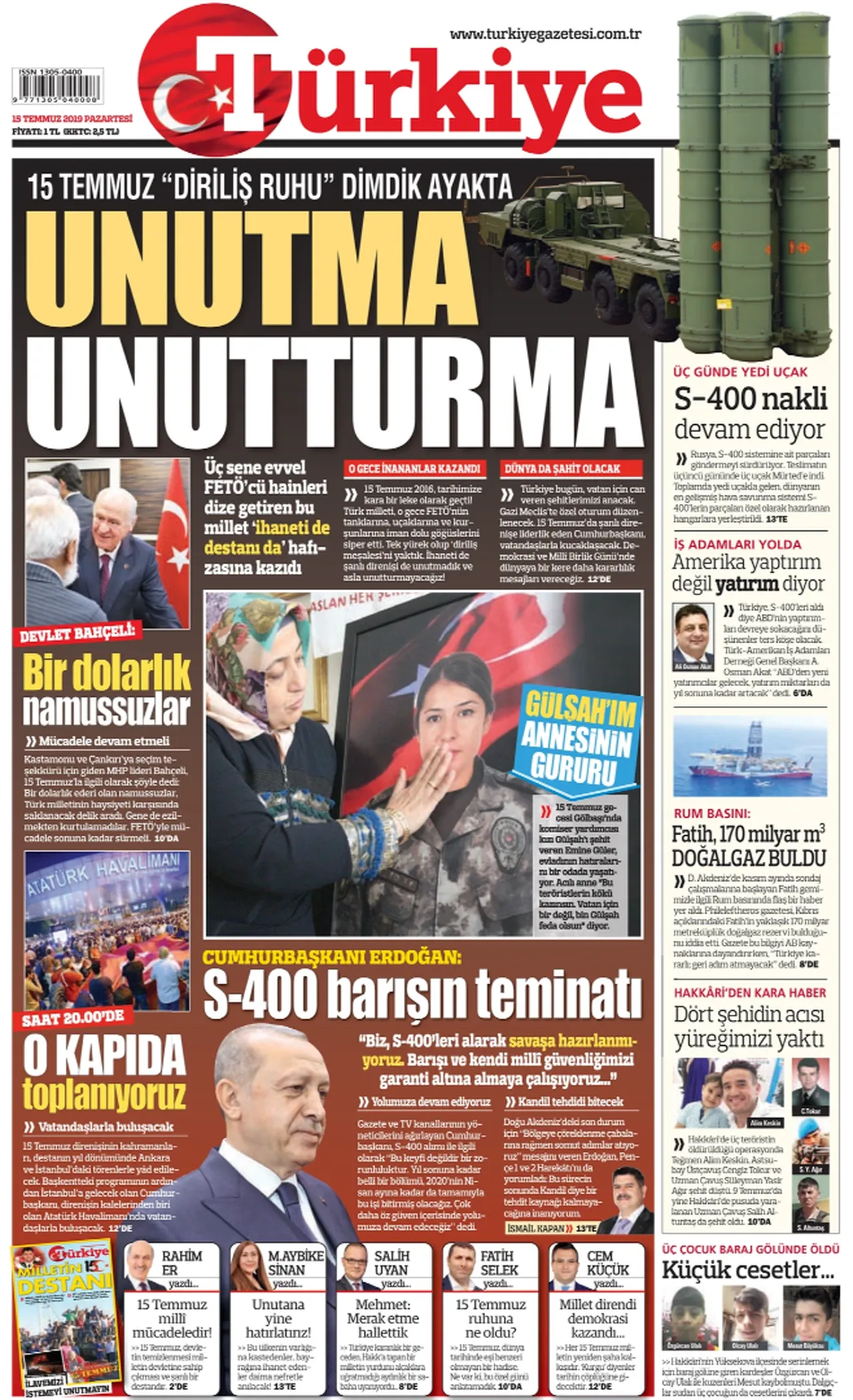 15 Temmuz 2019