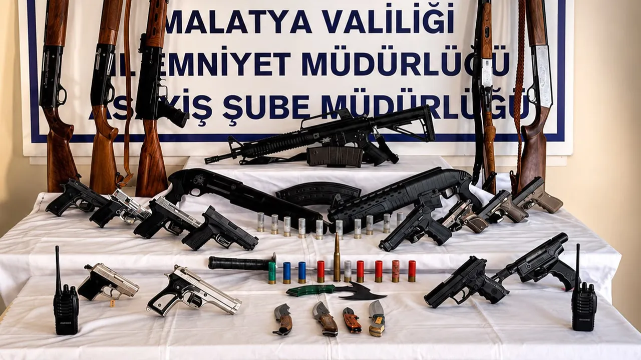 Malatya'da sosyal medyada silah teşhiri yapan 56 maganda yakalandı