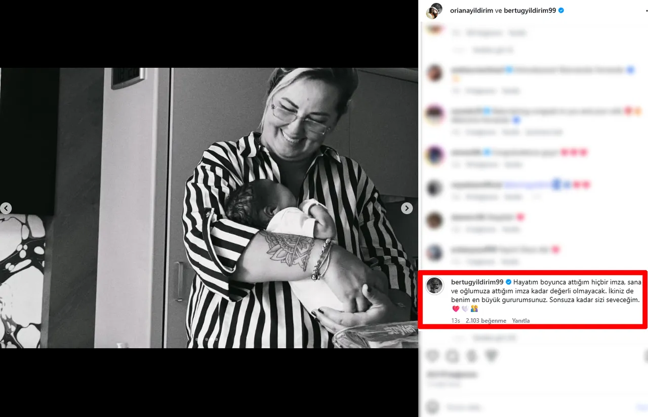 Bertuğ Yıldırım'ın Instagram paylaşımına yaptığı yorum