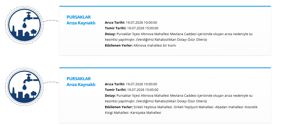 ASKİ 19 Temmuz su kesintisi programı! Ankara Pursaklar ve Kazan ilçelerinde  sular ne zaman, saat kaçta gelecek?