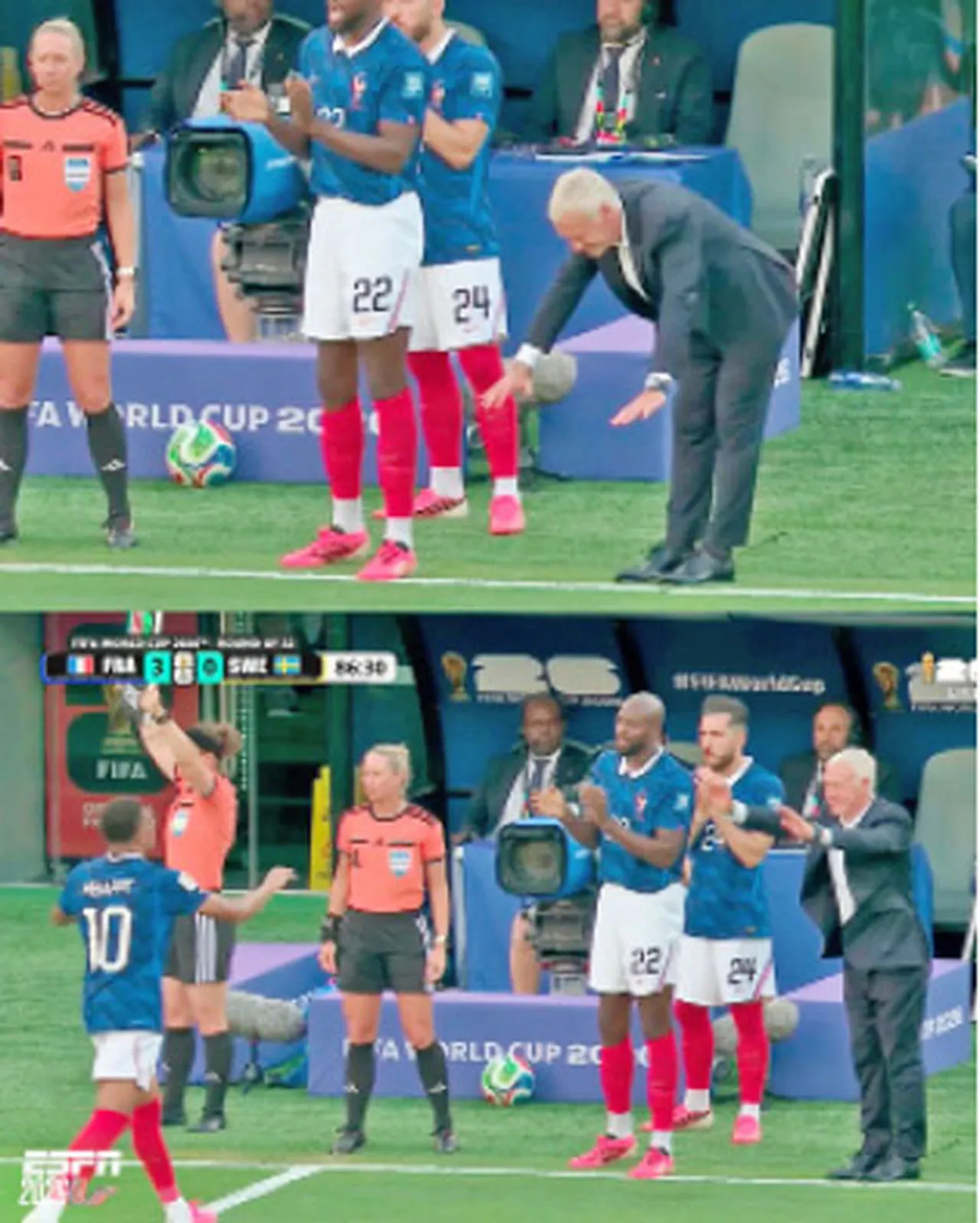Deschamps'ın Mbappe'ye saygısını gösterdiği an