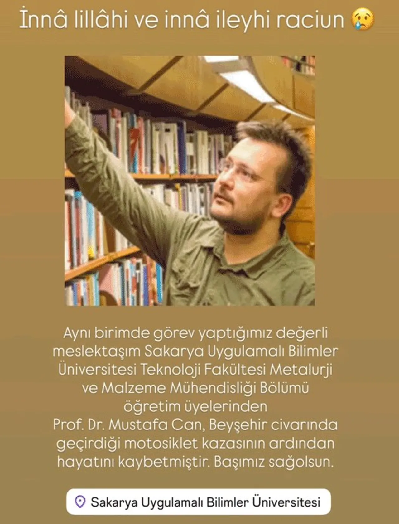 Motosikletle kayaya çarptı! Profesör Mustafa Can hayatını kaybetti