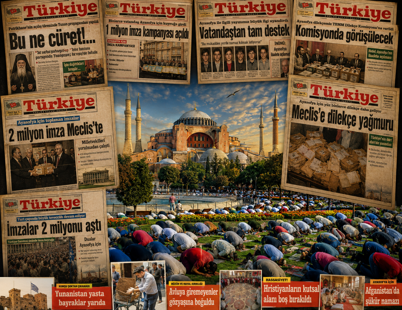 2 milyon imzadan tarihi karara! İşte Türkiye Gazetesi'nin başlattığı 'Ayasofya' mücadelesi
