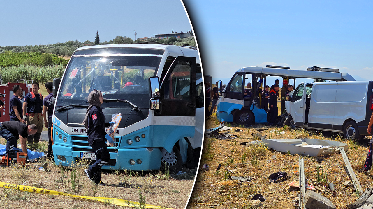 Manisa'da midibüsle panelvan çarpıştı: 1 ölü, 10 yaralı 