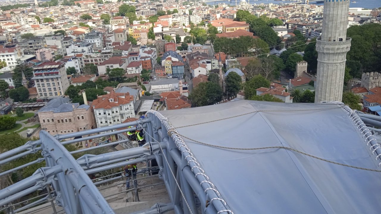 Ayasofyanın ibadete açılışının 6. yılında Ana Kubbe restorasyonunda yeni dönem
