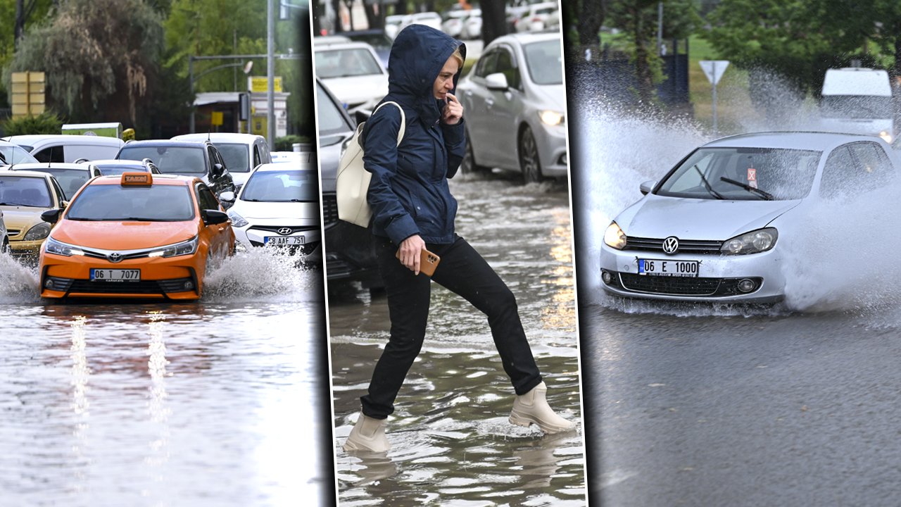 Meteoroloji ve AFAD uyarmıştı! İstanbul ve Ankara'yı kuvvetli sağanak vurdu