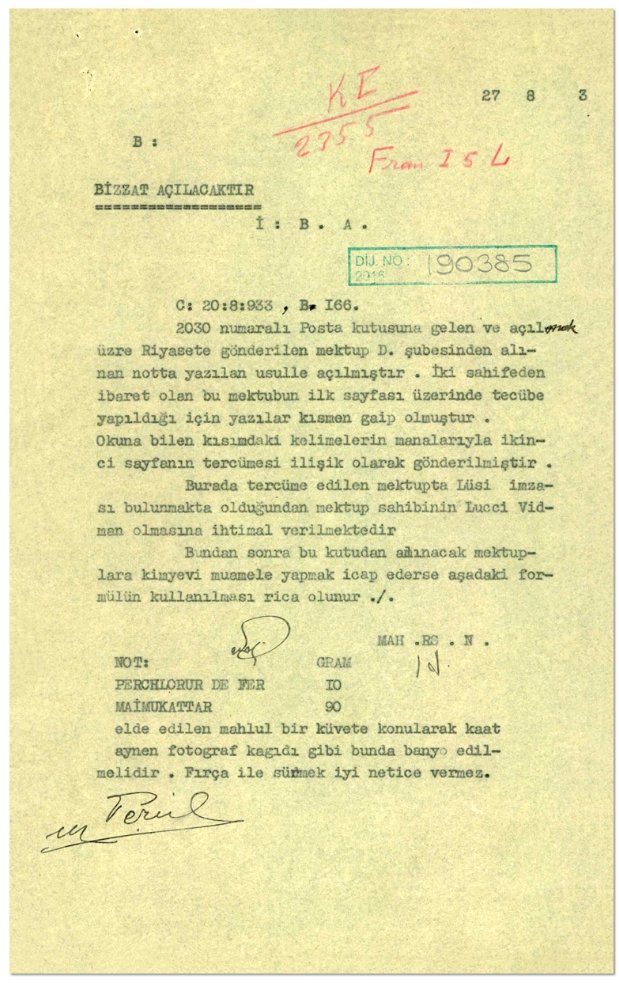 MİT'in özel koleksiyonunda 1933 tarihli yeni belge! Gizli yazışmaların deşifre yöntemi ortaya çıktı