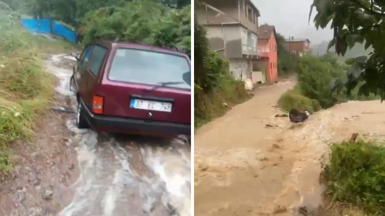 Kuvvetli yağış Karadenizi vurdu: Taşkınlar peş peşe geldi, sular ev ve araçları yuttu