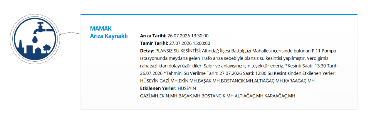 ASKİ Ankara su kesintisi! 27 Temmuz Ankarada sular ne zaman gelecek?