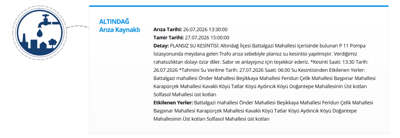 ASKİ Ankara su kesintisi! 27 Temmuz Ankarada sular ne zaman gelecek?