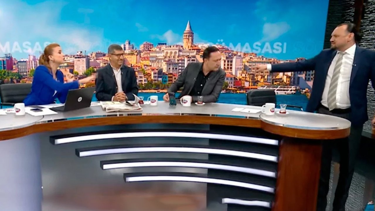 Canlı yayında ağır hakaretler havada uçuştu, gazeteci Can Özçelik stüdyoyu terk etti!