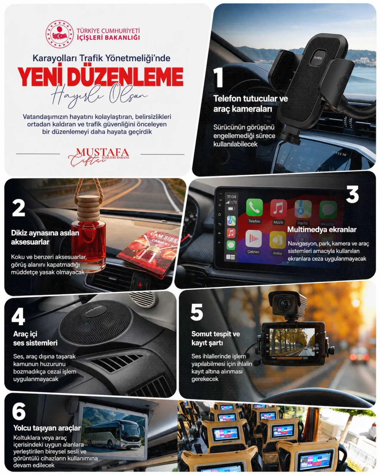 Ses sistemi cezası kalktı mı, multimedya ekran yasak mı? Trafik Yönetmeliğindeki yeni düzenlemeler duyuruldu