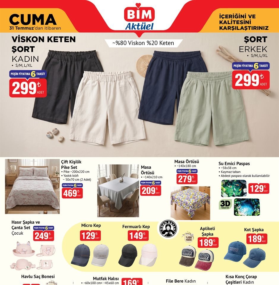 31 Temmuz BİM aktüel ürünler satışa çıkıyor! BİMe hangi ürünler geliyor?