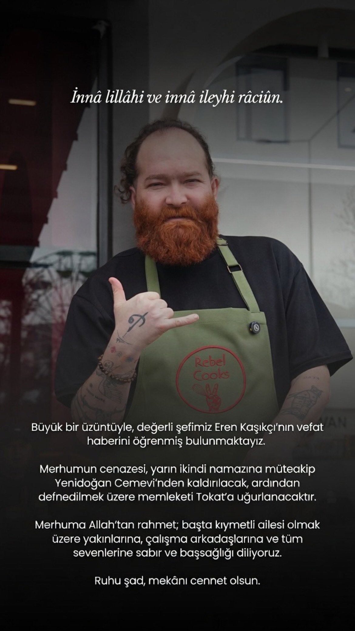 MasterChef şampiyonu Eren Kaşıkçı’nın cenaze programı belli oldu