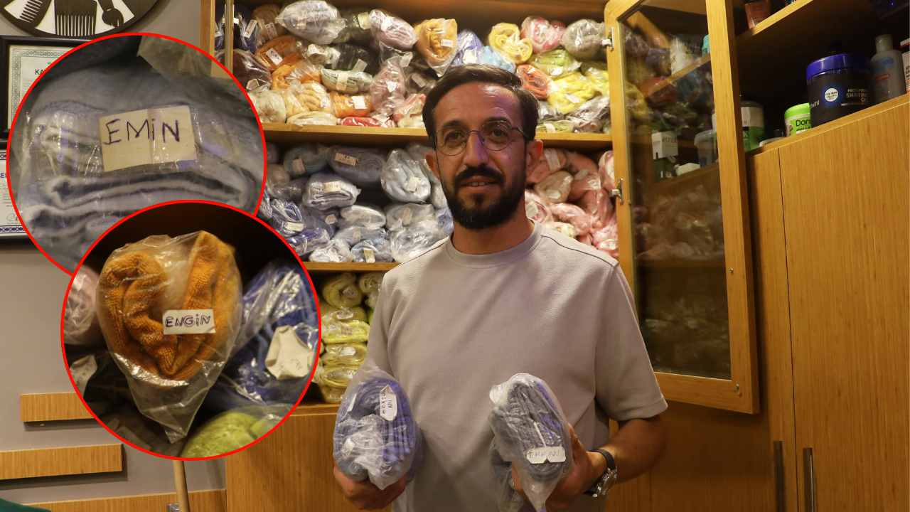 25 yıllık berberde eşi benzeri görülmemiş uygulama: Her müşteri için ayrı paketleniyor, görenlerden takdir topluyor 