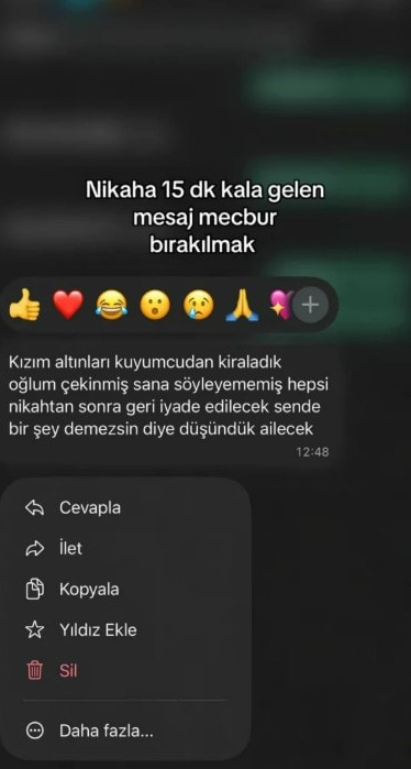 Nikaha 15 dakika kala geline kayınpederinden şoke eden mesaj!