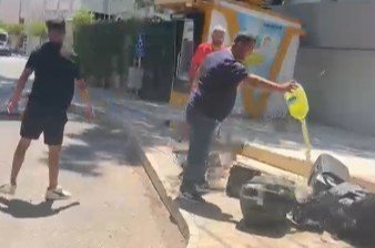Yediği 839 bin liralık ceza sonrası ses sistemini ateşe verdi! Belediye önünde benzin döküp yaktı
