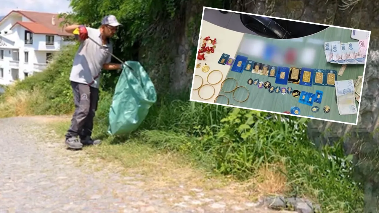 Altın dolu çantayı yol kenarında buldu! İçinden hazine çıktı, polise teslim etti