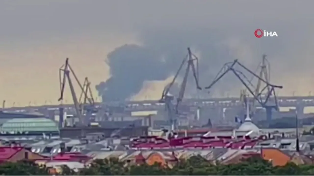 Rusya-Ukrayna krizini tırmandıracak hamle! St. Petersburgda petrol terminali vuruldu