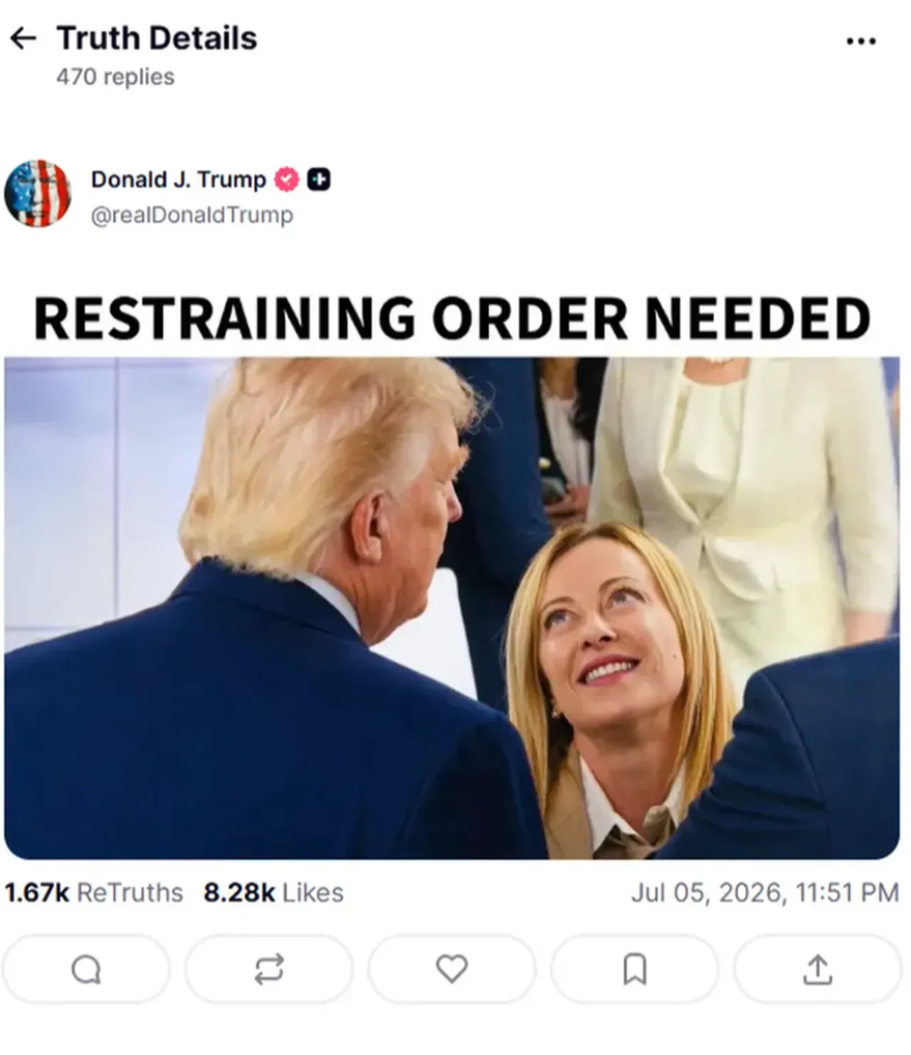 Trumptan Meloniyi çıldırtacak paylaşım! Fotoğraf krizi büyüyor